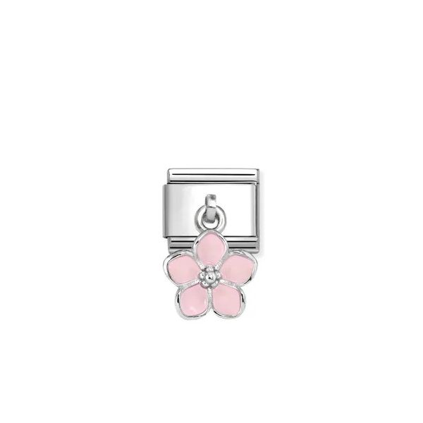 Charm, Composable Classic Link, Flower Pink Pendant Gray's Jewelers Bespoke Saint James, NY