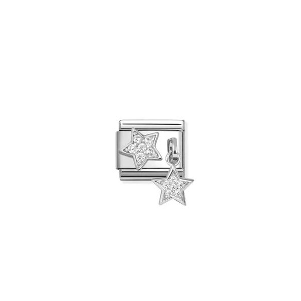 Charm, Composable Link, Cubic Zirconia Pavé Stars Gray's Jewelers Bespoke Saint James, NY
