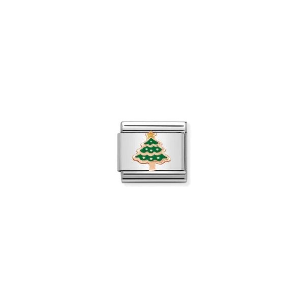 Charm, Composable Link, Rose Gold Christmas Tree Gray's Jewelers Bespoke Saint James, NY