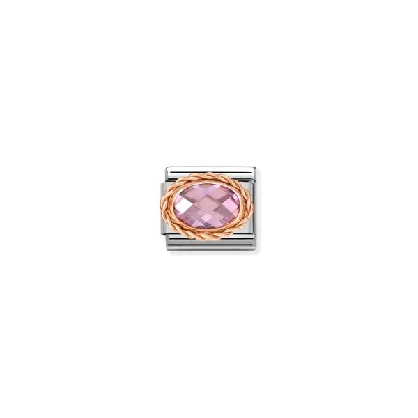 Charm, Composable Link, rosegold, Pink stone Gray's Jewelers Bespoke Saint James, NY