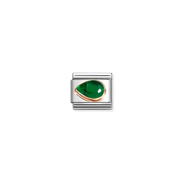Charm, Composable Link, Green Stone Drop, Left Gray's Jewelers Bespoke Saint James, NY