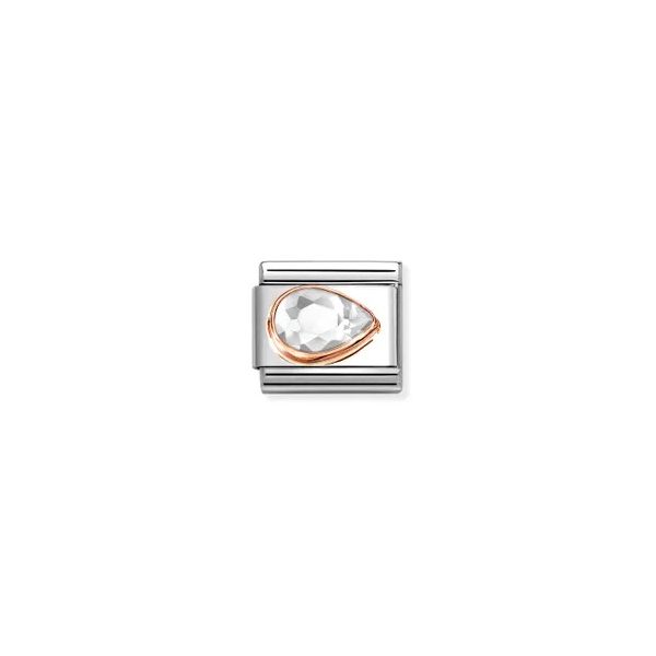 Charm, Composable Link, White Stone Drop, Right Gray's Jewelers Bespoke Saint James, NY