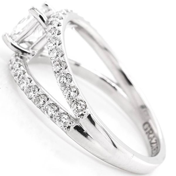 14KT White Gold 1.20CTW Princess Cut Diamond Accent Celebration Ring. Image 2 Graziella Fine Jewellery Oshawa, ON