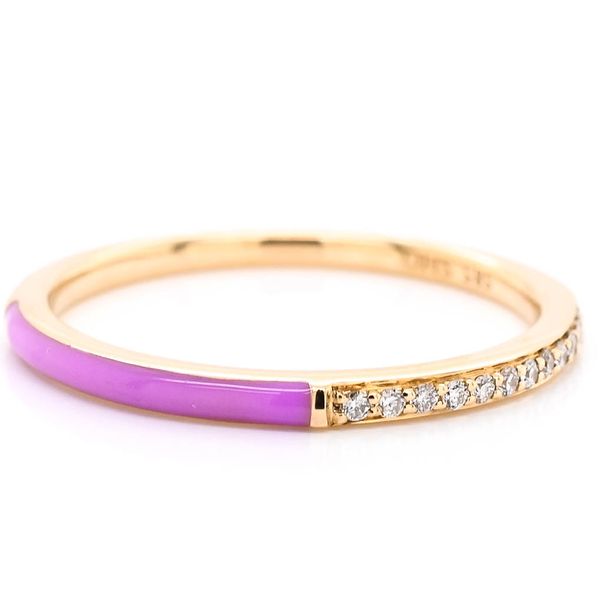 14KT Yellow Gold 0.06CTW Diamond and Purple Enamel Ring. Graziella Fine Jewellery Oshawa, ON