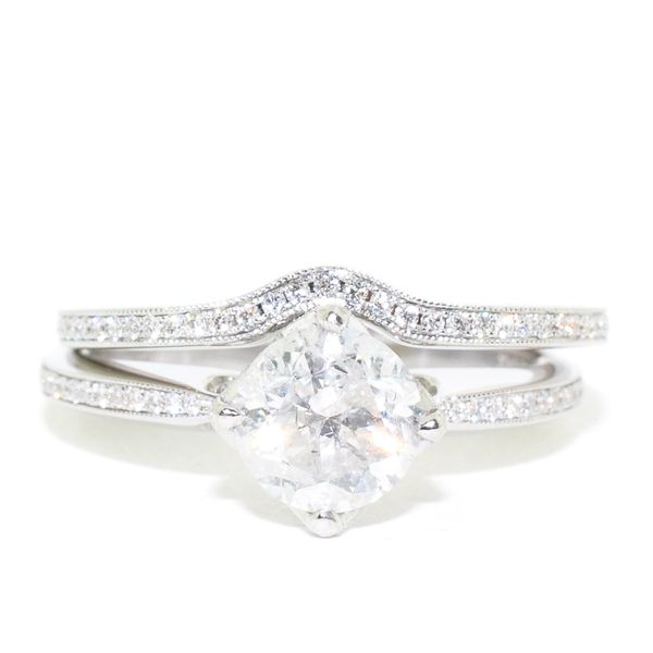 18KT White Gold 1.66CTW Diamond Engagement Ring with Matching Wedding Band. Graziella Fine Jewellery Oshawa, ON