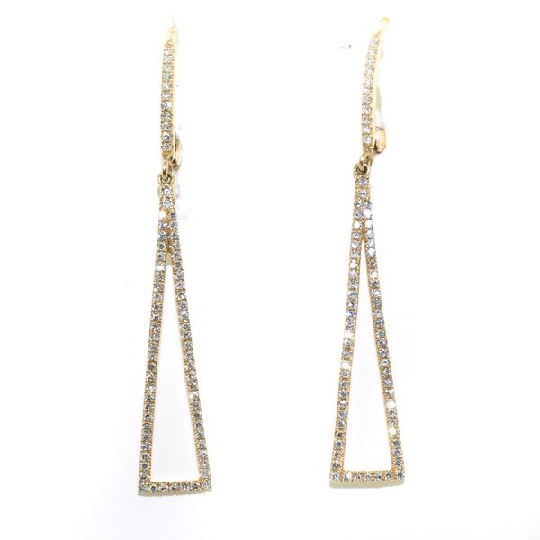 14KT Yellow Gold 0.34CTW Diamond Triangle Drop Earrings. Graziella Fine Jewellery Oshawa, ON