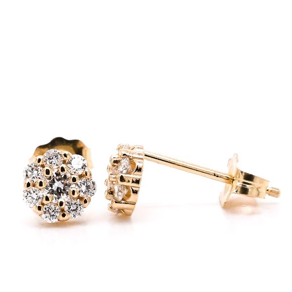 14KT Yellow Gold 0.33CTW Diamond Cluster Earrings. Graziella Fine Jewellery Oshawa, ON