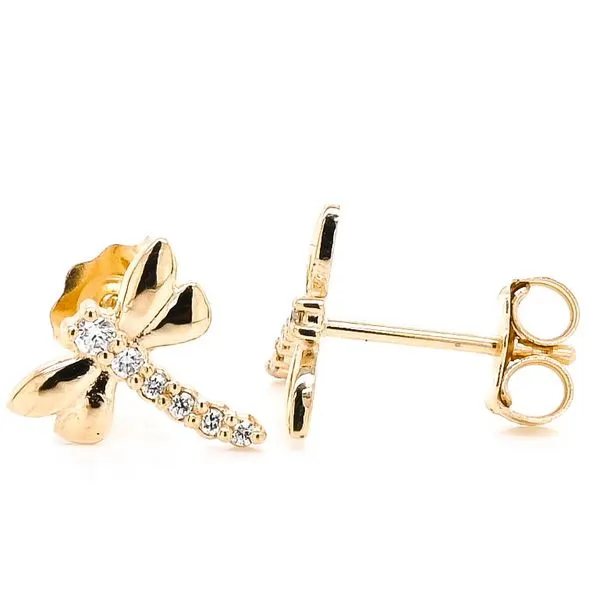 Graziella Originals 14KT Yellow Gold 0.07 CTW Stud Style Post Back Backing Diamond Earrings Image 2 Graziella Fine Jewellery Oshawa, ON