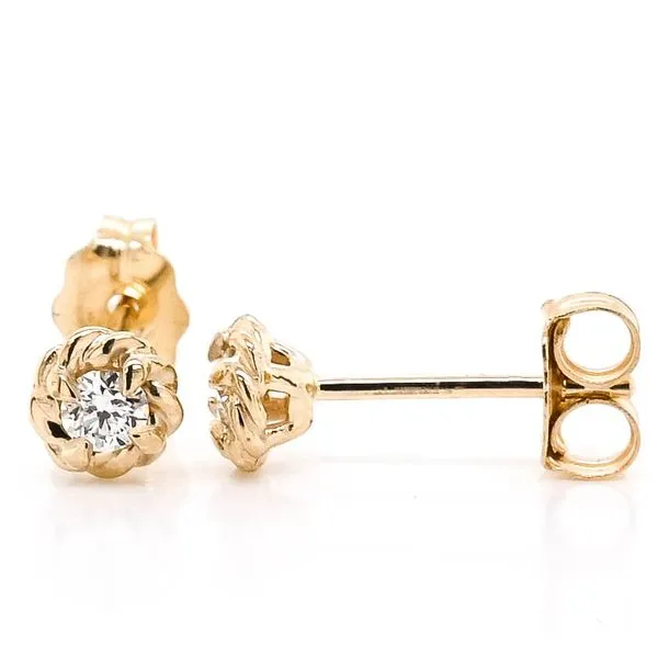 Graziella Originals 14KT Yellow Gold 0.14CTW CTW Stud Style Post Backing Diamond Earrings Image 2 Graziella Fine Jewellery Oshawa, ON