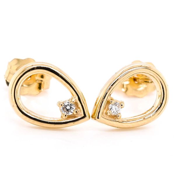 Graziella Originals 14KT Yellow Gold 0.02 CTW Stud Style Post Back Backing Diamond Earrings Graziella Fine Jewellery Oshawa, ON