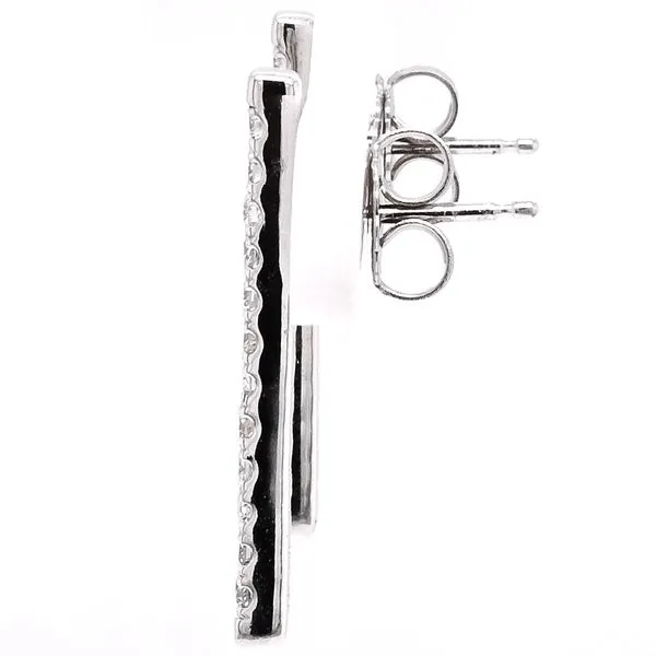 Graziella Originals 14KT White Gold 0.29CTW Bar Style Post Back Diamond Earrings Image 2 Graziella Fine Jewellery Oshawa, ON