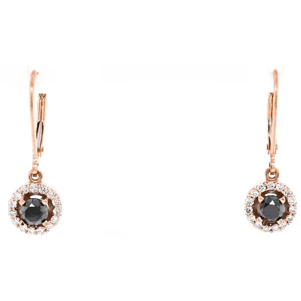 14KT Rose Gold 0.70CTW Lever Back Style Backing Diamond Earrings Graziella Fine Jewellery Oshawa, ON