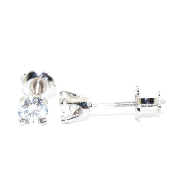 14KT White Gold 0.47CTW Diamond Stud Earrings. Graziella Fine Jewellery Oshawa, ON