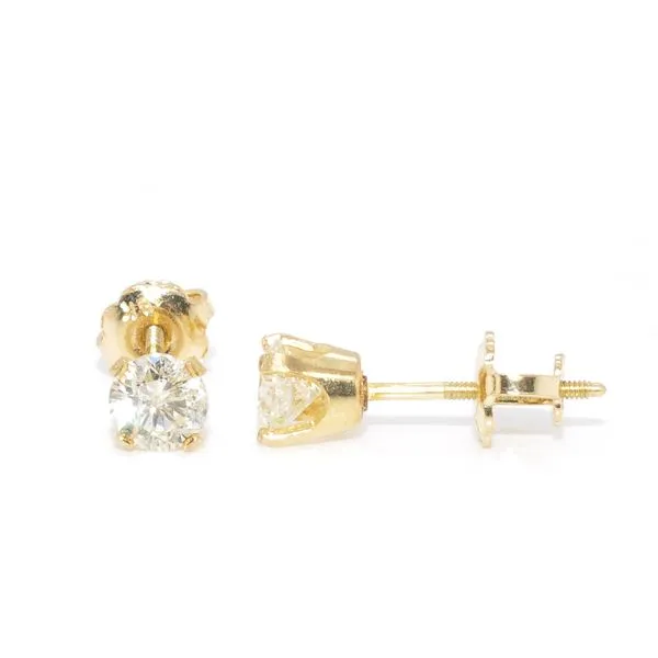 18KT Yellow Gold 0.40CTW 4MM Diamond Stud Earrings. Graziella Fine Jewellery Oshawa, ON