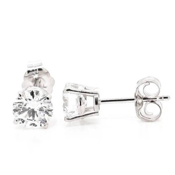 14KT White Gold 1.00CTW VS D-F Colour Round Brilliant LAB GROWN Diamond Stud Earrings. Graziella Fine Jewellery Oshawa, ON