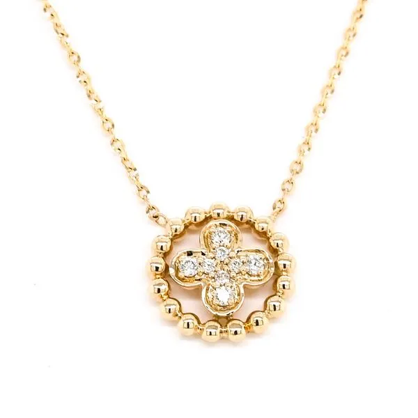 14KT Yellow Gold 0.07CTW Diamond Necklace. Graziella Fine Jewellery Oshawa, ON