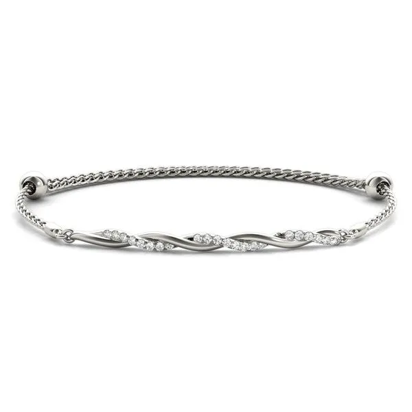 Graziella Originals 14KT White Gold 0.18CTW Si2 H-I Diamond Twist Adjustable Bracelet. Graziella Fine Jewellery Oshawa, ON