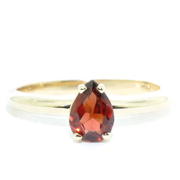 10KT Yellow Gold Pear Shape Garnet Ring. Graziella Fine Jewellery Oshawa, ON