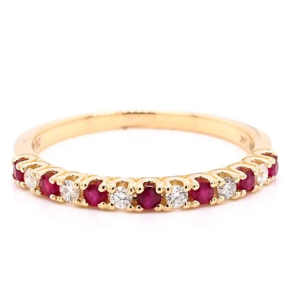 14KT Yellow Gold 0.15CTW Ruby and Diamond Band. Graziella Fine Jewellery Oshawa, ON