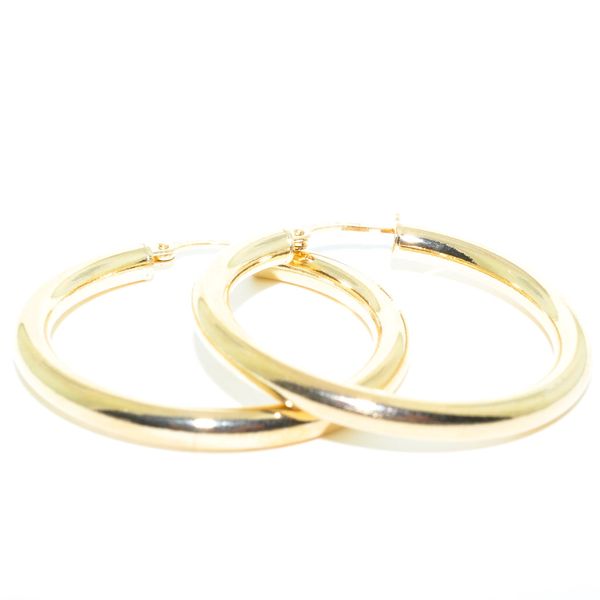 14 Karat Yellow Gold Large Hoop Earrings. Image 2 Graziella Fine Jewellery Oshawa, ON
