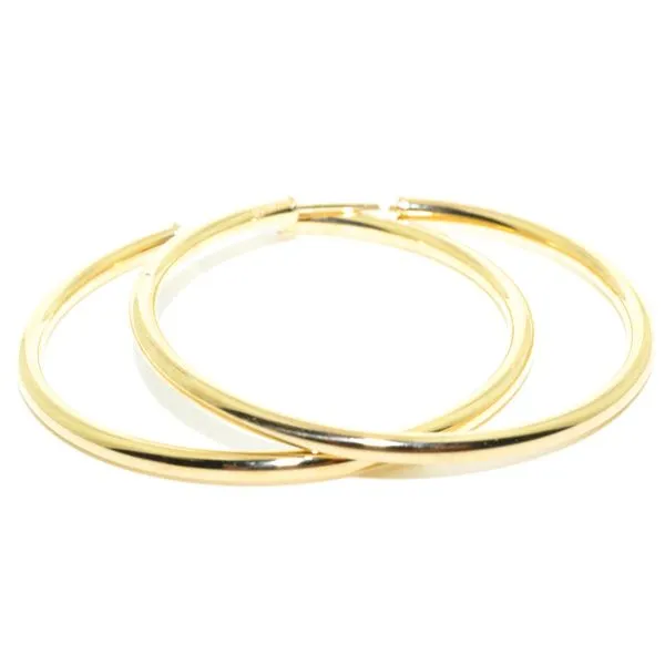 14 Karat Yellow Gold Large Hoop Earrings. Image 2 Graziella Fine Jewellery Oshawa, ON