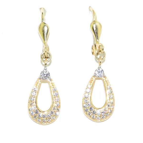 10KT Yellow Gold C.Z. Drop Earirngs. Graziella Fine Jewellery Oshawa, ON