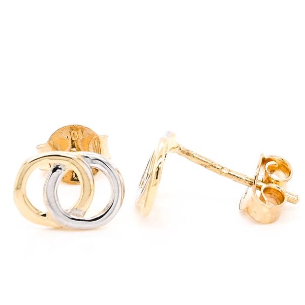 10KT Two-Tone Gold Stud Earrings. Graziella Fine Jewellery Oshawa, ON