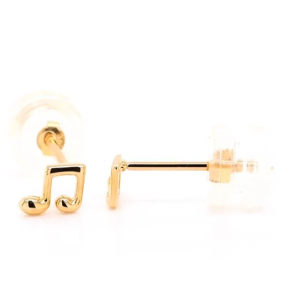 Belle & Jules 14KT Yellow Gold Music Note Stud Earrings. Graziella Fine Jewellery Oshawa, ON