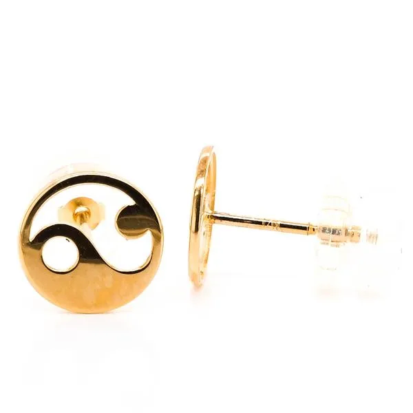 Belle & Jules 14KT Yellow Gold Yin Yang Stud Earrings. Graziella Fine Jewellery Oshawa, ON