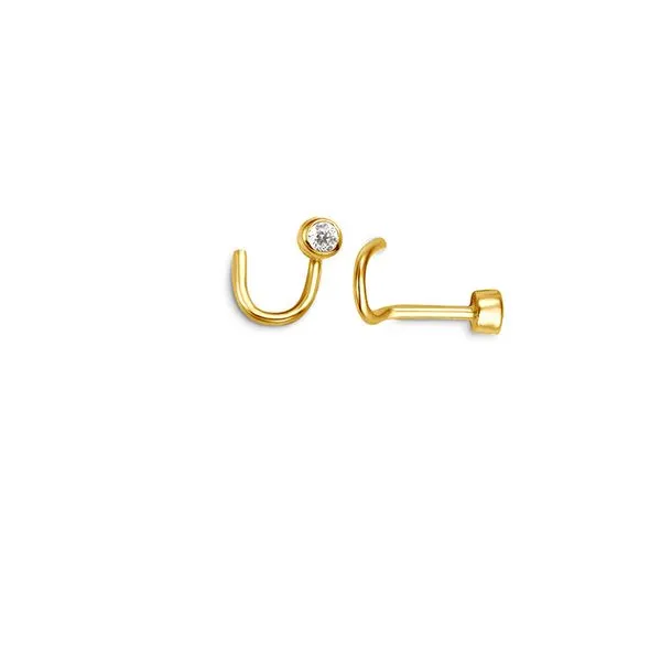 Bella 'Sparkles' 10KT Yellow Gold C.Z. Nose Ring. Graziella Fine Jewellery Oshawa, ON