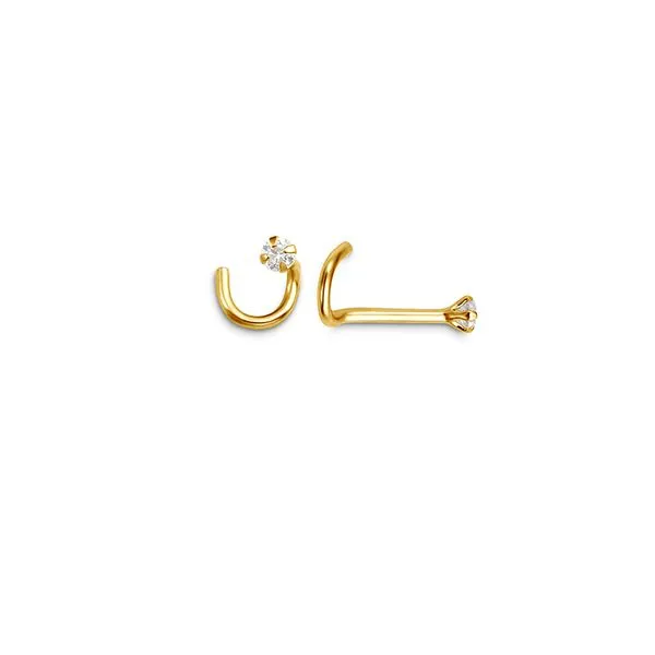 Bella 'Sparkles' 10KT Yellow Gold C.Z. Nose Ring. Graziella Fine Jewellery Oshawa, ON