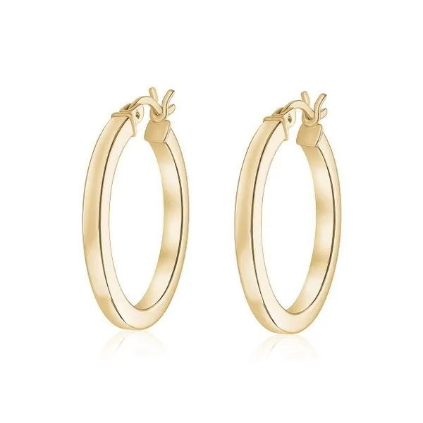 Larus Sterling Silver Gold Plated 24mm Hoop Earrings. Graziella Fine Jewellery Oshawa, ON