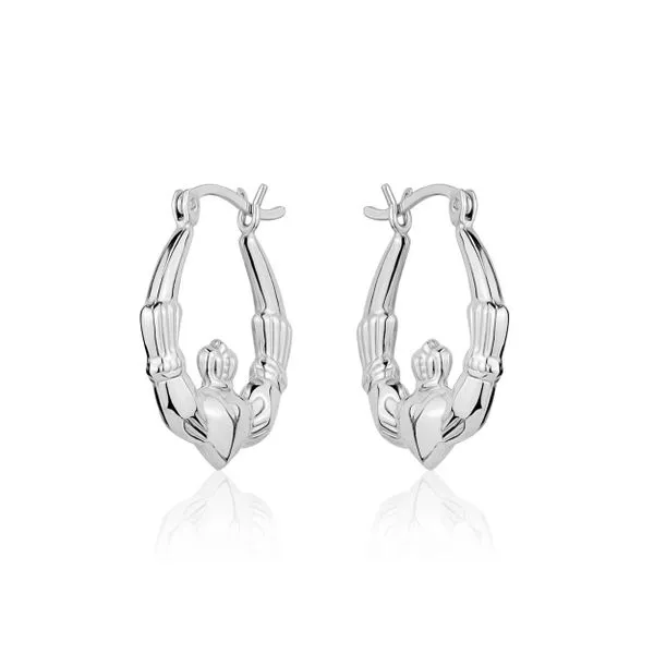 Larus Sterling Silver Claddagh Hoop Earrings. Graziella Fine Jewellery Oshawa, ON