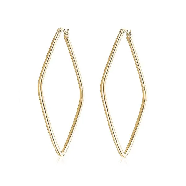 Larus Sterling silver Gold Plated 40mm Square Hoop Earrings. Graziella Fine Jewellery Oshawa, ON