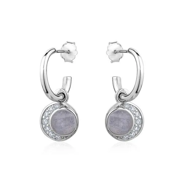 Larus Sterling Silver Moon stone & C.Z Drop Earrings. Graziella Fine Jewellery Oshawa, ON