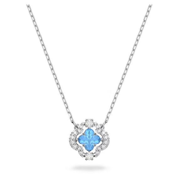 Swarovski Sparkling Dance necklace Blue, Rhodium plated. Graziella Fine Jewellery Oshawa, ON