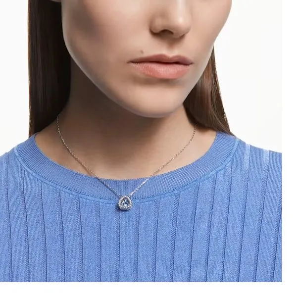 Swarovski Millenia necklace Blue, Rhodium plated. Image 2 Graziella Fine Jewellery Oshawa, ON