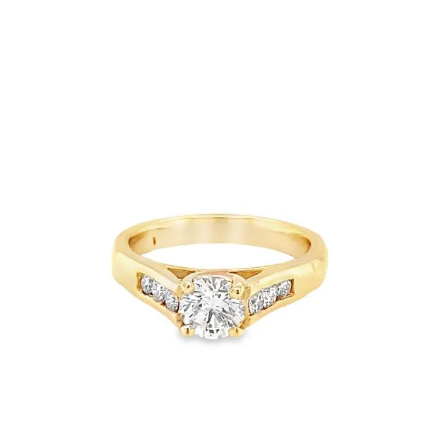 14K YELLOW GOLD ROUND DIAMOND ENGAGEMENT RING