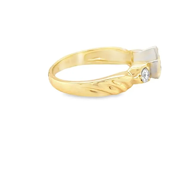 14K TWO TONE BEZEL SET ENGAGEMENT RING Image 3 Hannoush Jewelers, Inc. Albany, NY