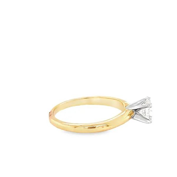 14K TWO-TONE SOLITAIRE ENGAGEMENT RING Image 3 Hannoush Jewelers, Inc. Albany, NY