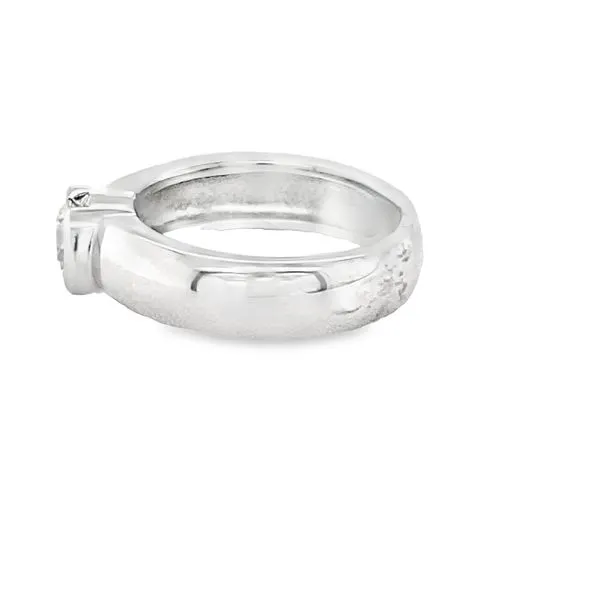 14K WG HALF BEZEL SET ROUND DIAMOND ENGAGMENT RING Image 2 Hannoush Jewelers, Inc. Albany, NY