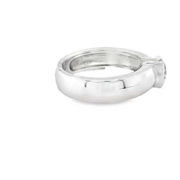 14K WG HALF BEZEL SET ROUND DIAMOND ENGAGMENT RING Image 3 Hannoush Jewelers, Inc. Albany, NY