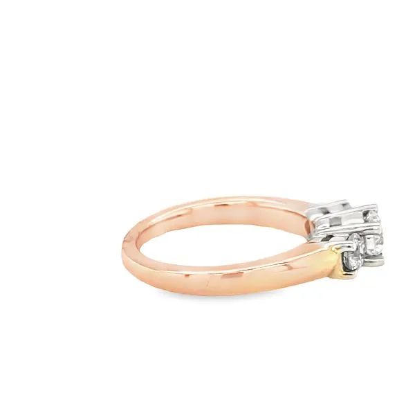14K WHITE & ROSE GOLD 3-STONE ENGAGEMENT RING Image 3 Hannoush Jewelers, Inc. Albany, NY