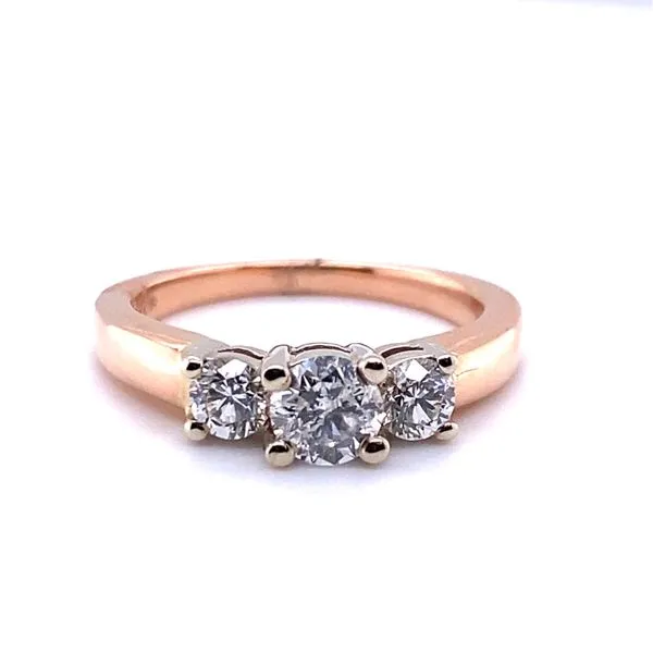 14K WHITE & ROSE GOLD 3-STONE ENGAGEMENT RING Hannoush Jewelers, Inc. Albany, NY