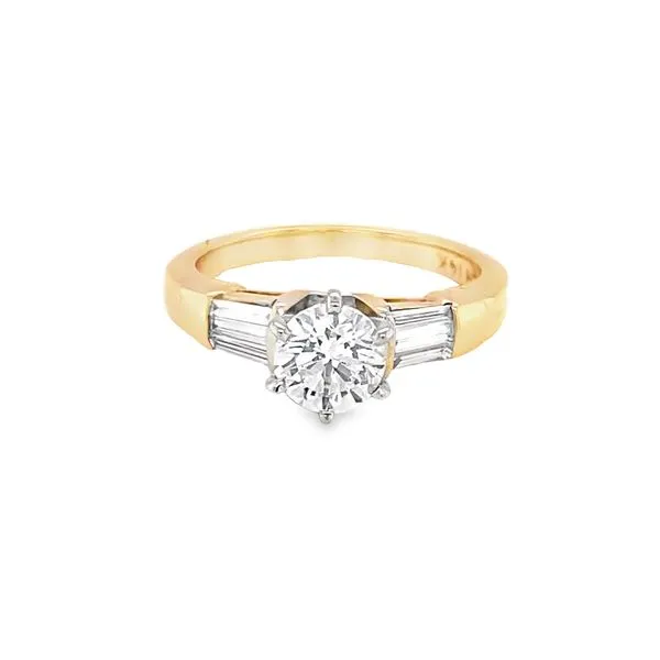 14K YG ROUND DIAMOND ENGAGEMENT RING