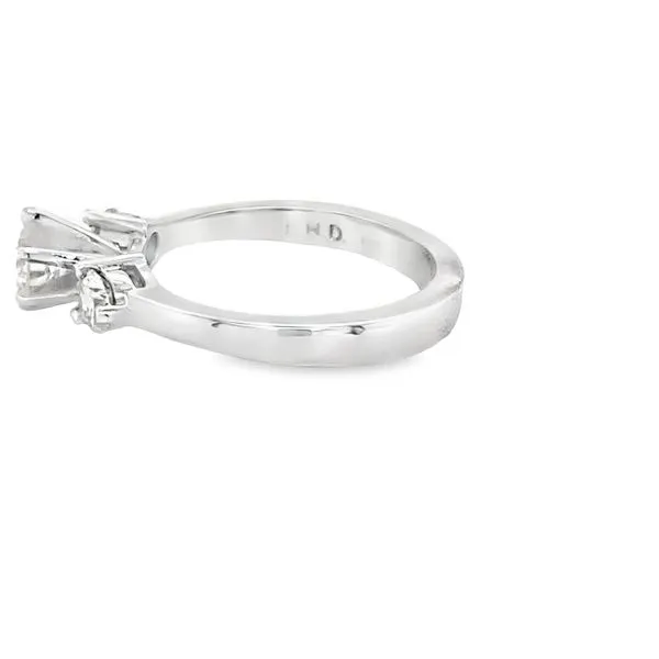 14K White Gold Bostonian Style 3 Stone Diamond Engagement Ring Image 2 Hannoush Jewelers, Inc. Albany, NY