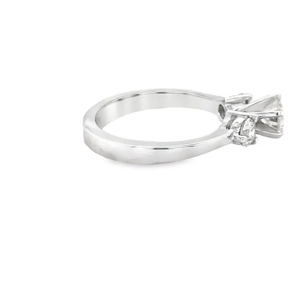 14K White Gold Bostonian Style 3 Stone Diamond Engagement Ring Image 3 Hannoush Jewelers, Inc. Albany, NY