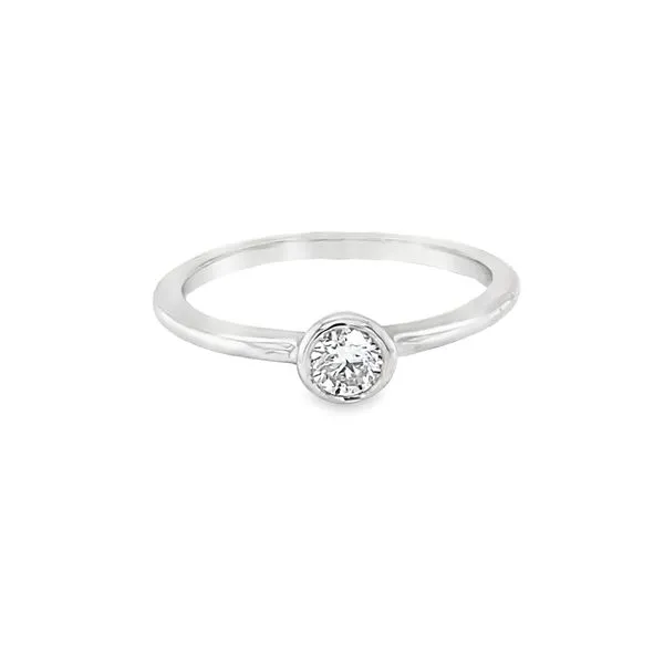 14K WHITE GOLD BEZEL SET DIAMOND ENGAGEMENT RING Hannoush Jewelers, Inc. Albany, NY