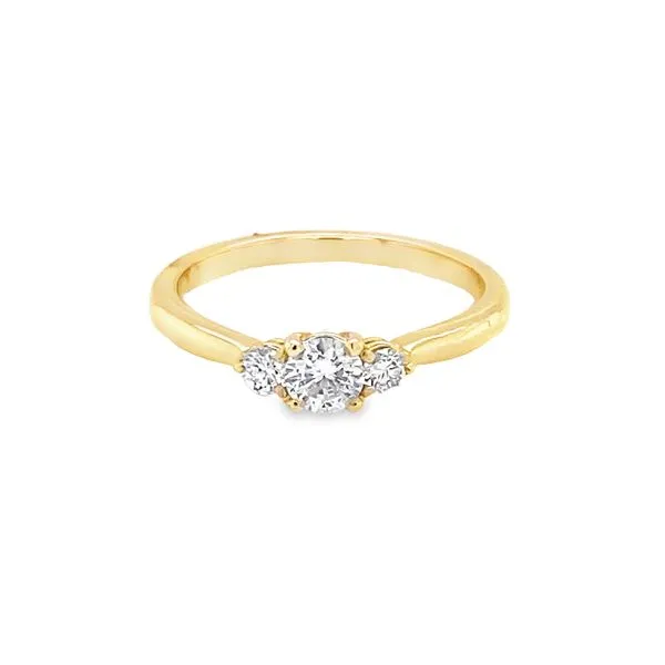 14K YG 3-STONE ENGAGEMENT RING Hannoush Jewelers, Inc. Albany, NY