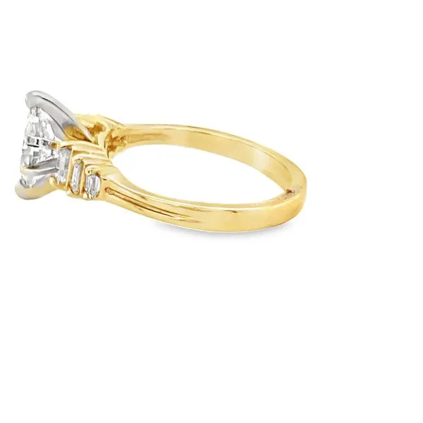 14K YG MARQUISE & BAGUETTE DIAMOND ENGAGEMENT RING Image 2 Hannoush Jewelers, Inc. Albany, NY